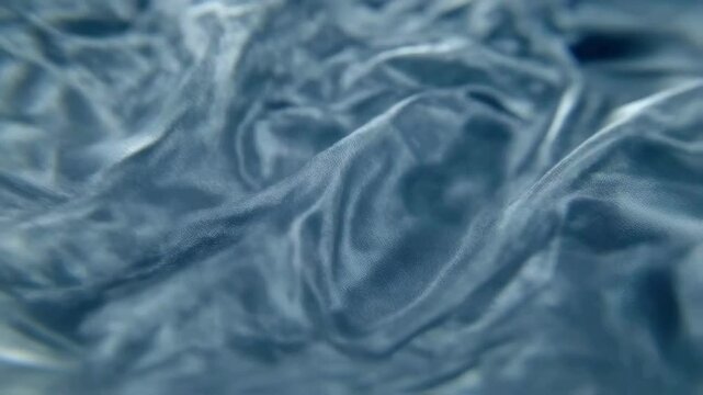 Abstract Draped Steel Blue Silk Fabric Texture