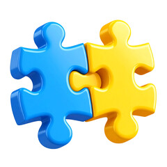 Obraz premium jigsaw puzzle piece. 3d rendering isolated on white background. Cartoon plastic style icon