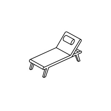 recommend clip art: Simple outline of a lounge chair with a headrest for relaxation  