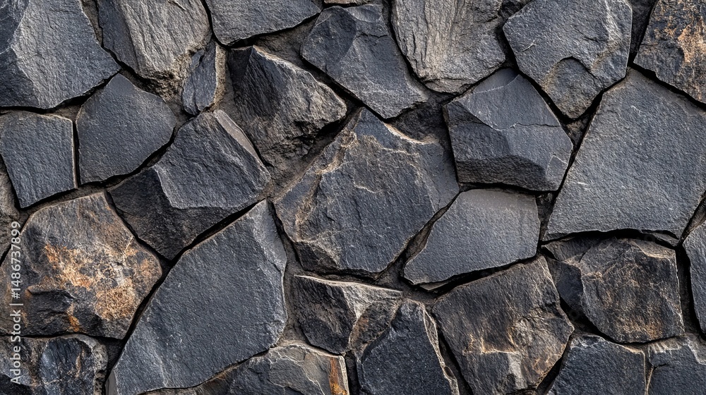 Poster dark grey irregular stone wall texture seamless pattern background rugged natural rock surface desig