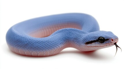 Fototapeta premium Pastel Blue Snake on White.