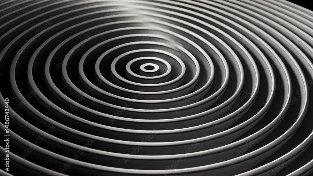 Poster mesmerizing abstract design close up of concentric circular patterns with smooth lines, depth, and m