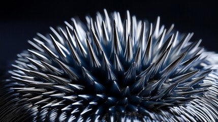 Fototapeta premium Ferrofluid Macro Background, Dynamic Magnetic Texture, Spiky Abstract Formations
