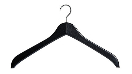 Black Clothes Hanger on PNG Transparent Background. Isolated 
