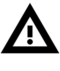 Simple warning sign icon.  Black triangle with exclamation mark, ideal for alerts, notifications, or safety signage.