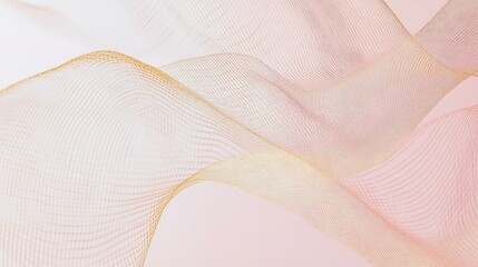 Modern abstract wishcard soft blush canvas and floating golden mesh patterns no text Adobe Stock compliant