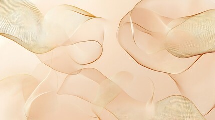 Modern abstract wishcard soft blush canvas and floating golden mesh patterns no text Adobe Stock compliant
