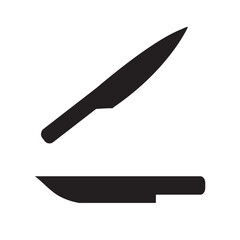 Pair of Black Silhouette Kitchen Knives Illustration