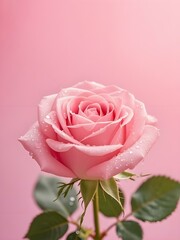 pink rose with water drops