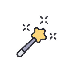 Enchanting Star Tipped Wand With Sparkling Aura On Transparent Background