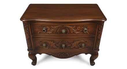 Ornate wooden two drawer chest