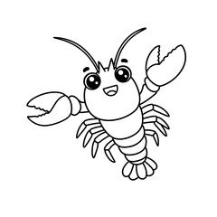 Cute Lobster Cartoon Illustration