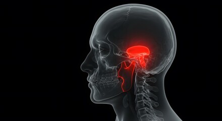 Obraz premium Temporal Bone Pain: X-Ray Visualization