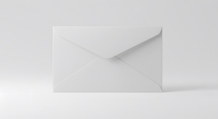Minimalist White Envelope Mockup on Plain Background