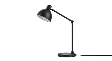 Modern Black Desk Lamp on White Background