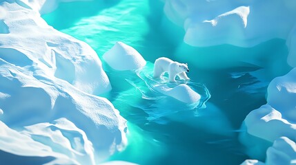 Polar bear on glacier
