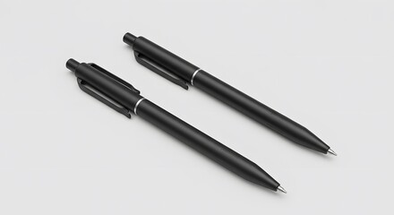 Sleek Black Pens: Minimalist Office Stationery