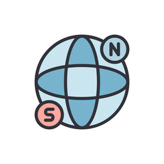 Stylized World Globe Depicting Geographical North And South Poles