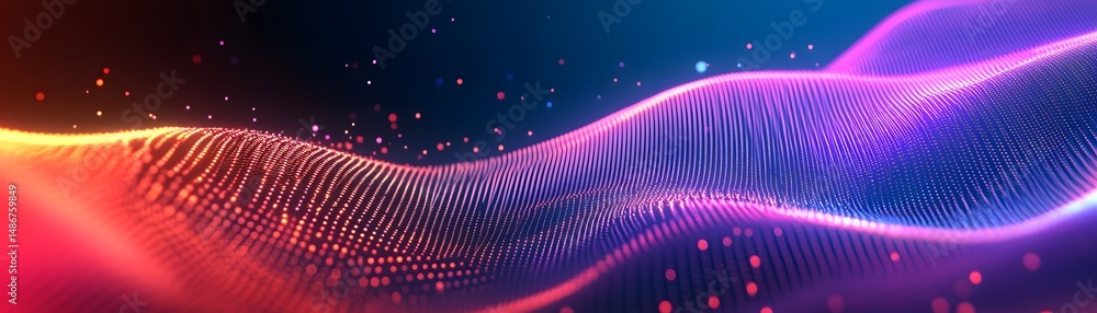 Poster abstract wave design with vibrant color gradients.