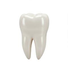 Molar isolated on white background, dental care and educational uses.