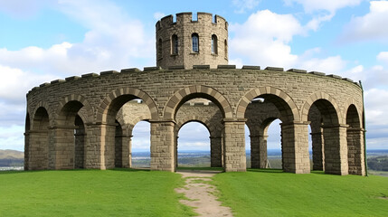Archways and Pigeon Tower at Rivington Pike in Lancashire, England
