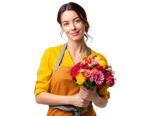 Smiling woman holding a bunch of pink and red roses, her face radiating beauty and happiness