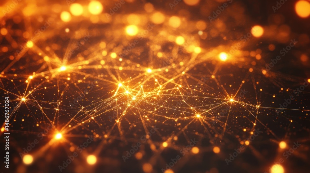 Poster golden network: abstract connection