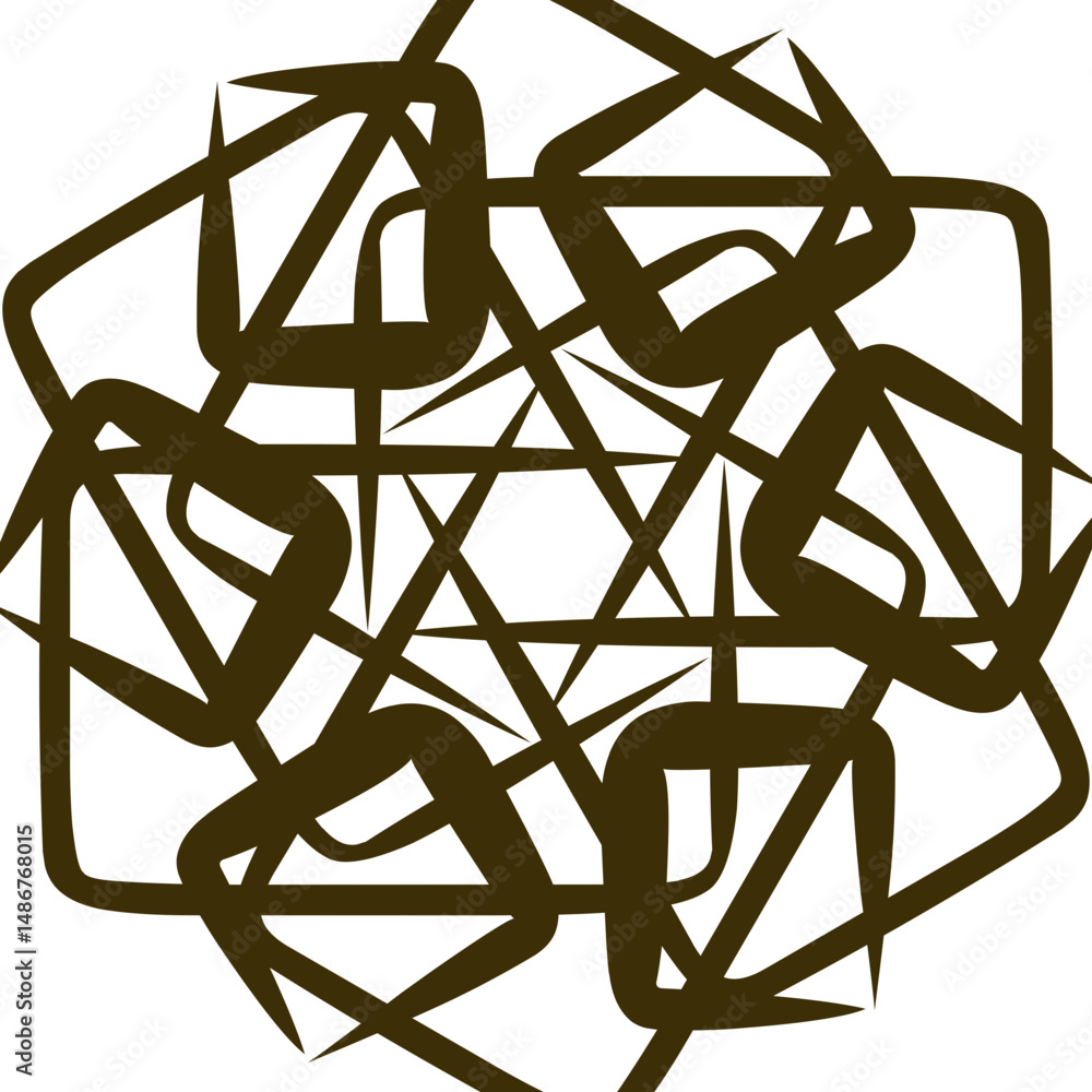 Aufkleber a dynamic composition of interconnected lines and geometric shapes creates an intriguing abstract de