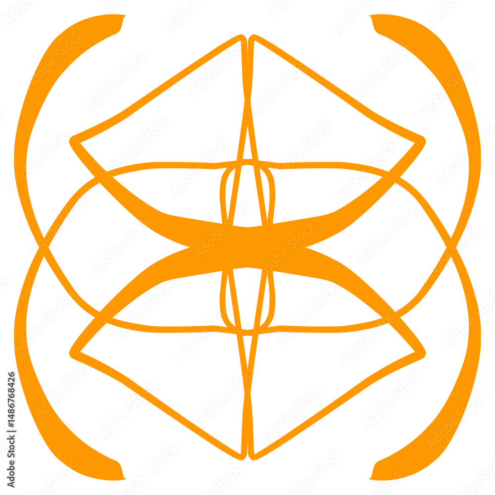 Poster an abstract design featuring orange geometric and curved lines creates a visually engaging pattern a