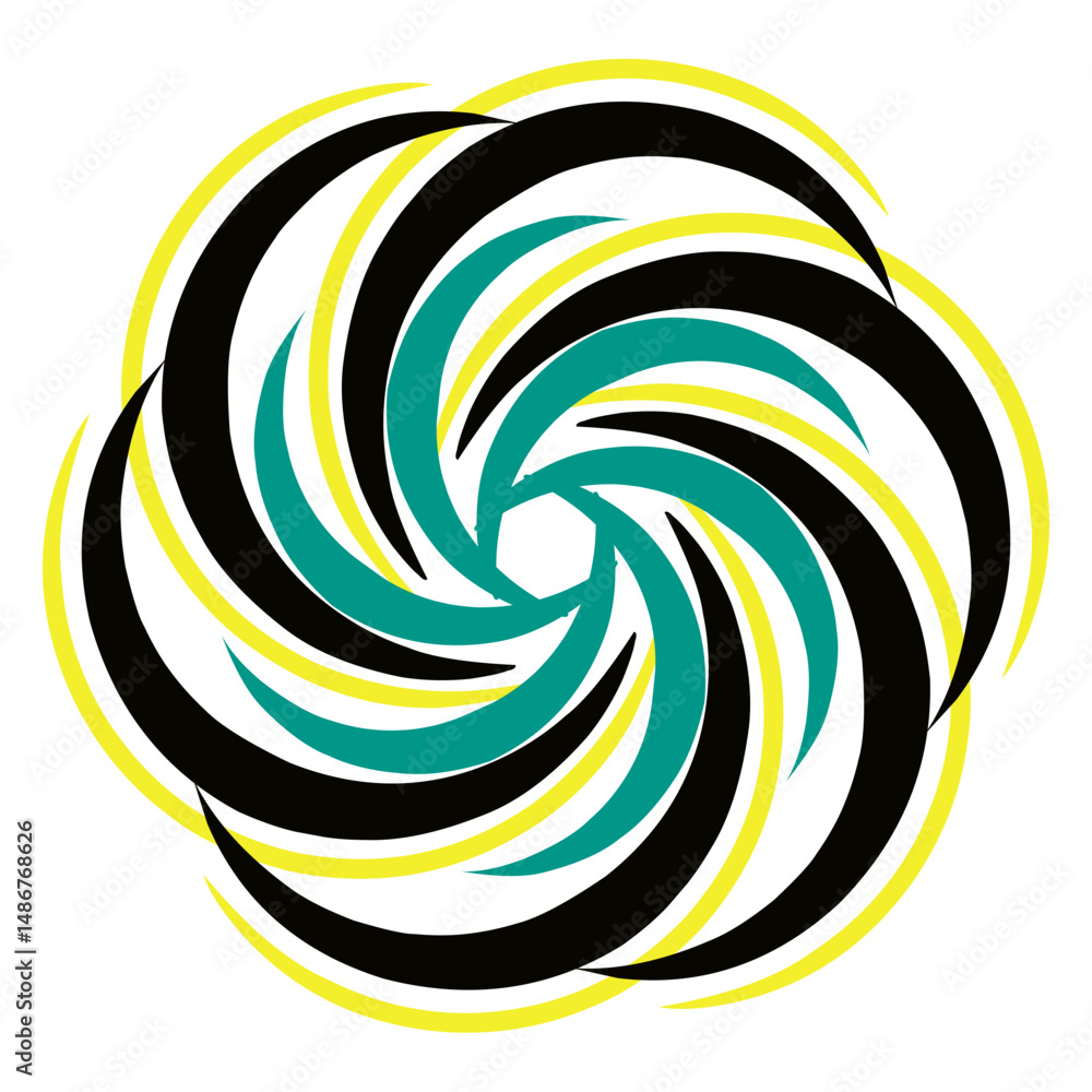 Leinwandbilder colorful swirls form an abstract spiral design, creating a visually dynamic pattern that is ideal fo