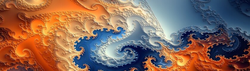 Intricate fractal design in swirling colors.