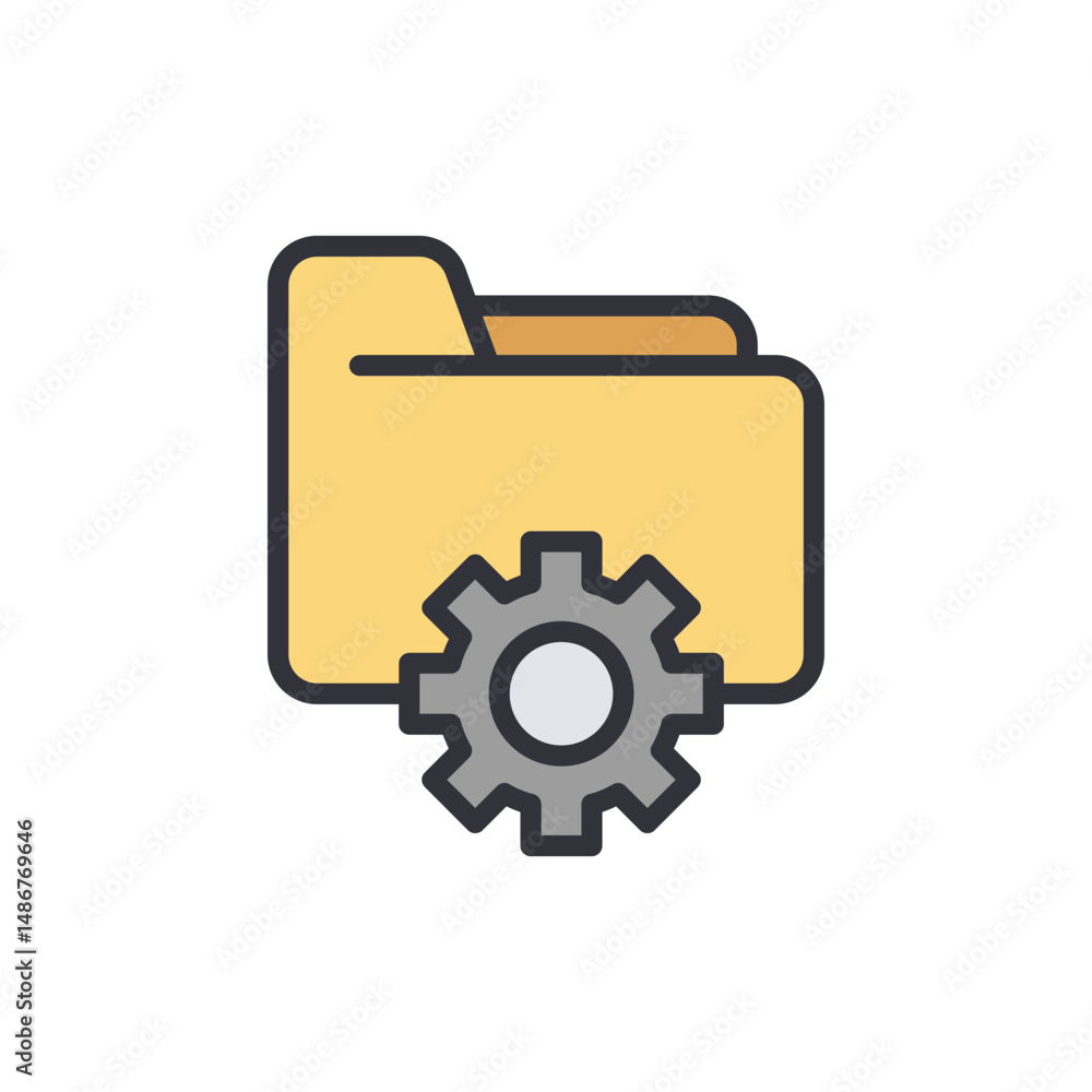 Poster configuration folder with gear symbol representing system preferences