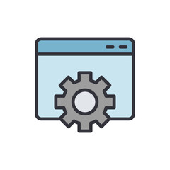 Website Customization And Settings With Isolated Cogwheel Illustration