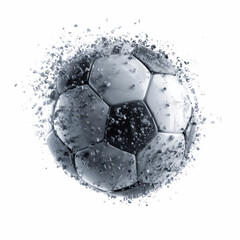 Exploding Soccer Ball Abstract Sports Power and