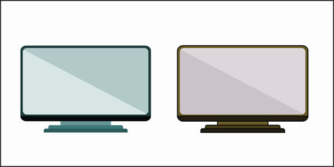 Monitor Black and White Square Icon