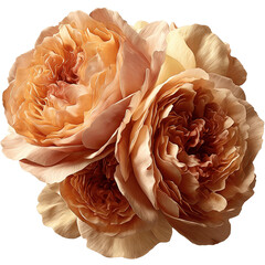 Close-up of Three Delicate Peach-Colored Roses
