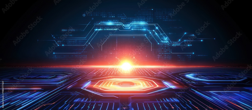 Aufkleber visualizing cutting-edge digital infrastructure with intricate