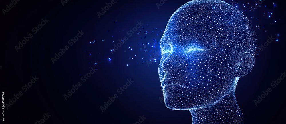 Poster conceptual visualization of artificial intelligence depicting