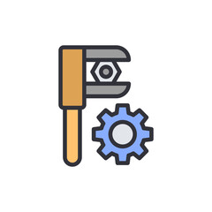 Engineering Precision With Caliper Measurement And Gear Illustration