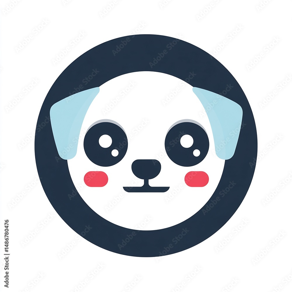 Poster playful canine cartoon character design with a cheerful expression and simple features