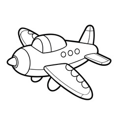 Cartoon Airplane Drawing: Printable  Coloring Page