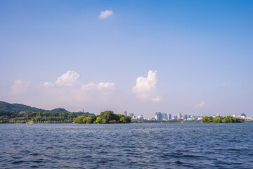 Panoramic View of West Lake in Hangzhou, China
