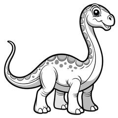 Adorable Baby Sauropod Dinosaur  Coloring Page