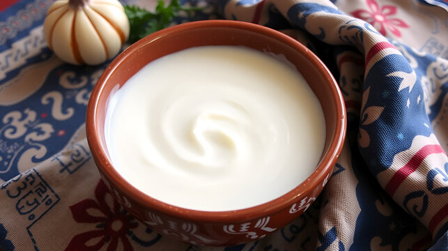 Uzbek food Qatiq Fermented Yogurt A thicker version of yogurt, often used in cooking or eaten with bread. It can also be diluted into a savory drink. Qatiq is made by fermenting boiled milk