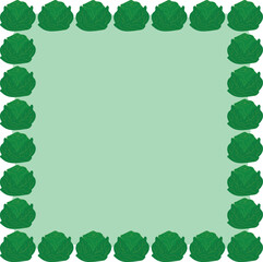 rative square frame made with lettuce elements. Ideal for menus, natural packaging, nutrition projects, and eco-friendly design.