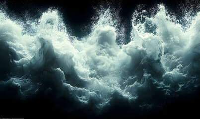 Crashing Waves Against Darkness: A Dramatic Ocean Scene with Tur