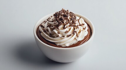 Chocolate Mousse with Whipped Cream and Chocolate Shavings