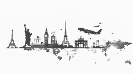 Obraz premium Ethereal Escapes: Elevating Travel Promotions with Serene White Background Imagery
