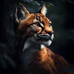 Obraz premium A cat with a brown and white face is looking at the camera