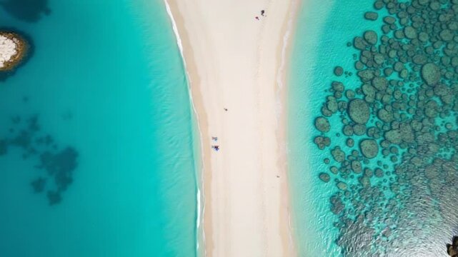 Aerial View of a Scenic Beach with Turquoise Waters